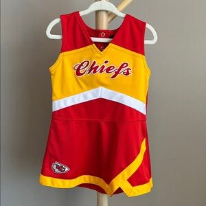 NFL Team Toddler Girl 3T Kansas City Chiefs Red and Yellow Cheerleading Dress